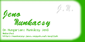 jeno munkacsy business card